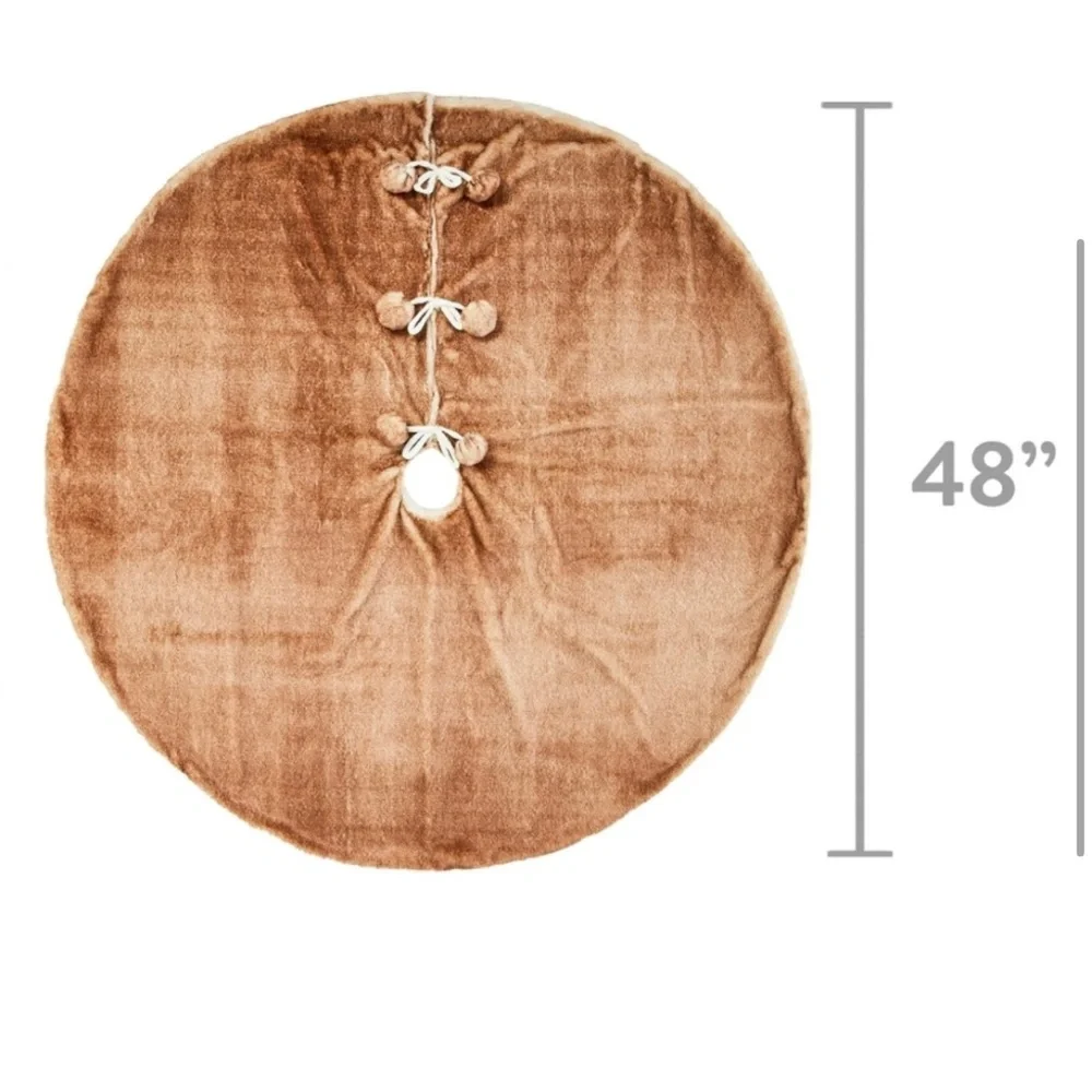 Brown Faux Fur Christmas Tree Skirt, 48” Diameter by Holiday Time - Walmart